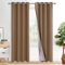 XWZO 100% Blickdicht Vorhänge, Doppellagige Dicker Verdunklungsvorhänge mit Ösen, Schallschutz Thermovorhänge 2er Set Schlafzimmer Gardinen, Blackout Curtain, 200x140 cm(HöhexBreite), Cappuccino