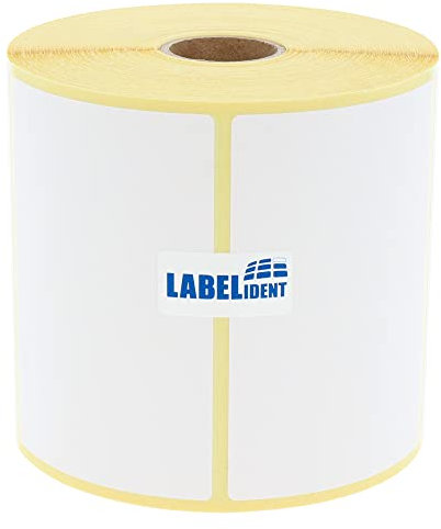 Thermotransfer-Etiketten auf Rolle weiß - 80 x 50 mm - Papier, selbstklebend - 1.370 Haftetiketten auf 1 Rolle/n, 25 mm Kern, Blanko Rollenetiketten