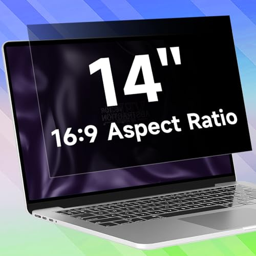 14 Zoll 16:9 Laptop-Sichtschutzfilter, Anti-Blaulicht-Blendung & Anti-Kratz-Computer-Sichtschutz für 14 Zoll mit 1920 x 1080 Seitenverhältnis Laptop