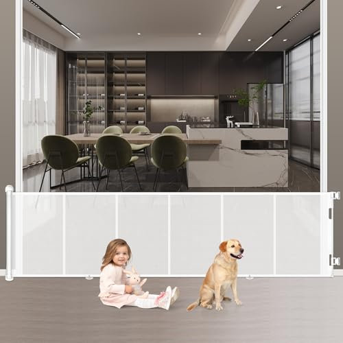 Puerta Seguridad Bebé Extensibles, 0-254 cm Barrera Seguridad Niños y Perros, Vallas de Seguridad para Niños Escaleras y Pasillos, Interiores y Exteriores (Blanco)