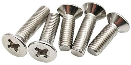 10/50 Stück 2#-56 4#-40 6#-32 Grobgewinde 304 Edelstahl Kreuzschlitz-Senkkopfschraube(1/4,50pcs 6-32)