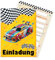 Limonia 12x Einladungskarten zum Kindergeburtstag Auto Rennauto - Geburtstagseinladung Unisex Coole Autos & Rennwagen Motive, Einladung für Autofans - Fun Racer