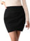 Monbessi Bleistiftrock Damen Velour Stretch Rock Damen Kurz Minirock Frühling, Herbst, Winter Größe: S/M/L(L, Schwarz)