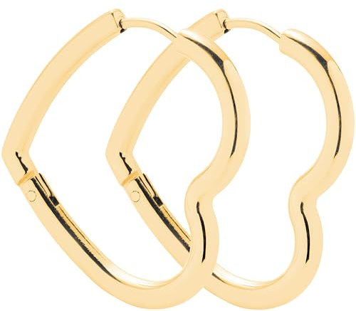 JEWELS BY LEONARDO Creole Lulu • 1 Paar Klapp-Kreolen aus goldfarbenem Edelstahl • klare Linienführung in verspielter Herzform • 024911