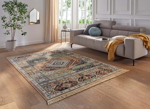 Taracarpet Kurzflor Designer Teppich modern Orientteppich für Wohnzimmer Schlafzimmer und Esszimmer heriz rot 195x300 cm