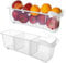 Fridge Baskets (2 Pcs) - (40cmx12cmx12cm) Fridge Storage - Fridge Bins - Plastic Storage Basket - Kitchen Pantry Containers Stackable for Organising Fridge, Pantry, Shelf