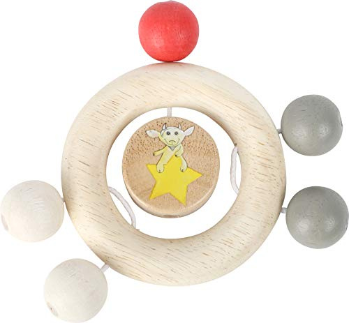 small foot 10650 Greifring Ludwig aus Holz, mit beweglichen Perlen in bunten Farben