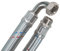 SFX® Panzerschlauch 80cm DN19-3/4 Zoll AG x 3/4 Zoll ÜM mit 90 Grad Bogen Sanitär Heizung Stahldraht Umflechtung Flexschlauch 800mm