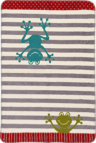 Unbekannt Richter Textilien Bio Babydecke Baumwolle grün/grau Größe 75x100 cm