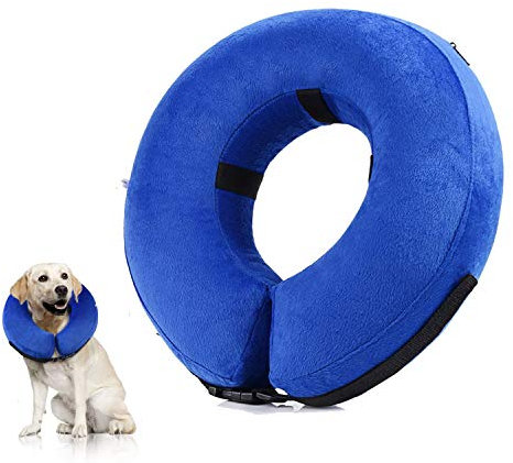 YAMI Collier Gonflable de rétablissement de Chien, cône réglable de Collier élisabéthain pour la récupération d'animaux familiers de Chirurgie ou de blessures (M)