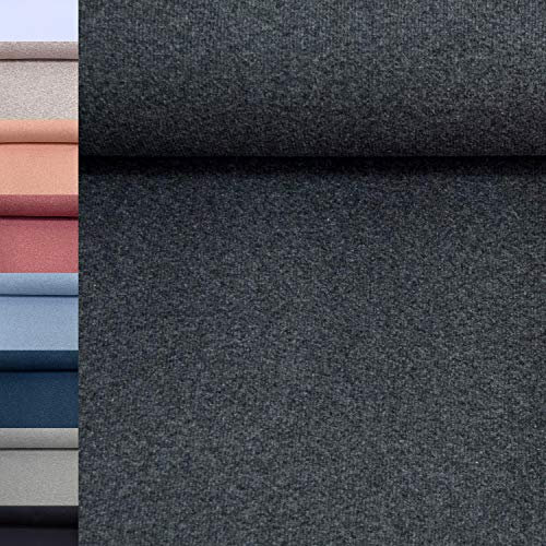 MAGAM-Stoffe Laura Bündchenstoff Grobstrick Uni Oeko-Tex Meterware 50cm (39. Meliert Anthrazit)