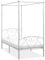 vidaXL Himmelbett Bett Bettgestell Einzelbett Metallbett Bettrahmen Lattenrost Schlafzimmerbett Schlafzimmermöbel Ehebett Weiß 90x200cm