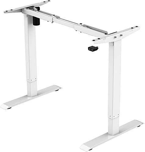 celexon elektrisch höhenverstellbarer Schreibtisch weiß Eco eAdjust - stufenlos verstellbar passend zu Allen gängigen Tischplatten - ergonomische Höhenverstellung ideal für Homeoffice und Büro