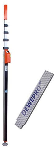 Nedo Laser mEssfix-S 5,17 m - Teleskop-Messstab - 1,37m - 5,17m - Teleskopmessstab - Teleskop Messstab inkl. DEWEPRO Zollstock 2m