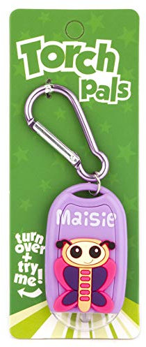 Stands Out, Supplying Outstanding Gifts Maisie Name Butterfly Girls Purple Novelty Personalised Mini LED Toy Torch Carabiner Clip