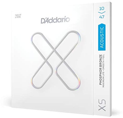 D'Addario XSAPB1047-12 - Corde Chitarra Acustica in fosforo-bronzo, per chitarra 12 Corde Chitarra Acustica, scalatura leggera, 10-47