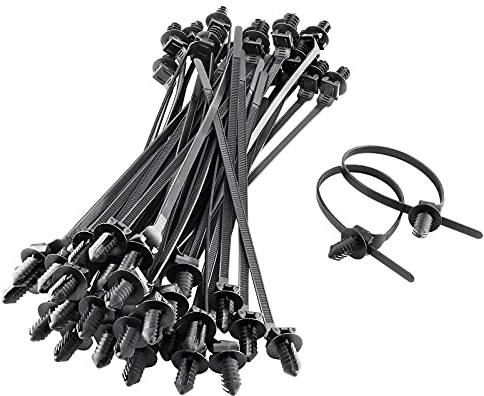 Bonsicoky Kabelbinder, Tannenbaum, robust, 21,1 x 0,5 cm, 2-in-1, selbstsichernde Nylon-Kabelbinder für Kabeldraht, 50 Stück