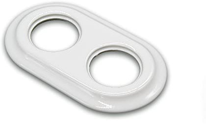 Cadre encastrable 2 éléments, porcelaine blanche, idéal pour installations électriques dans les maisons et les bureaux.
