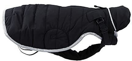 JEGGO Quilted Coat, modisch gesteppter Winter-Hundemantel, mit weichem Fleece-Innenfutter, Wasser- und Winddicht, optimale Passform, mit beidseitig zu öffnendem Reißverschluss (Anthrazit, 36 cm)
