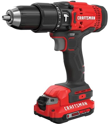 CRAFTSMAN Perceuse à marteau sans fil 20 V maximum, batterie et chargeur inclus (CMCD711D1)