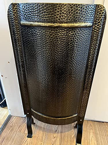 Ofenschirm mit Füßen altmessing schwarz Gold gehämmert Hitzeschutz