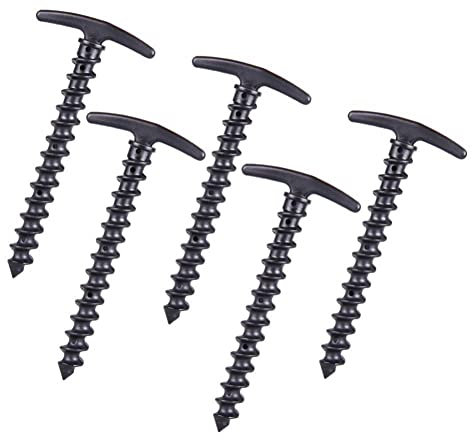 Bontannd 5pcs Ligable Outdoor Ultraleichte Campingzelteinsätze Stifte Stifte Plastik Nylonschraube Spiralnägel Markisen Trip Kit Kit