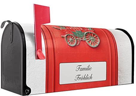 banjado® Amerikanischer Briefkasten individualisiert - US Mailbox/Letterbox mit Motiv Nostalgie Post 51x22x17cm - Postkasten Stahl aus Amerika – Briefkasten amerikanisch pulverbeschichtet