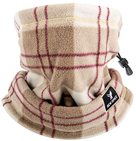 WOUMON Schlauchschal Polarfleece,Motorrad Herren Damen Halstuch,Multifunktionstuch Loop Schal für Ski, Laufen, Fahrradfahren (Khaki)
