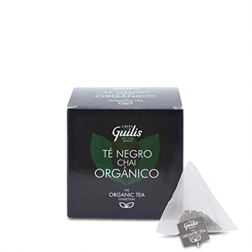 CAFES GUILIS DESDE 1928 AMANTES DEL CAFE Thé Chai noir biologique en Feuille Boîte 15 Pyramides - Pack 4
