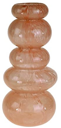 Bubble Vase rosa Glas 30cm Retro Vintage Blumen Tisch Deko modern Kugel Trocken