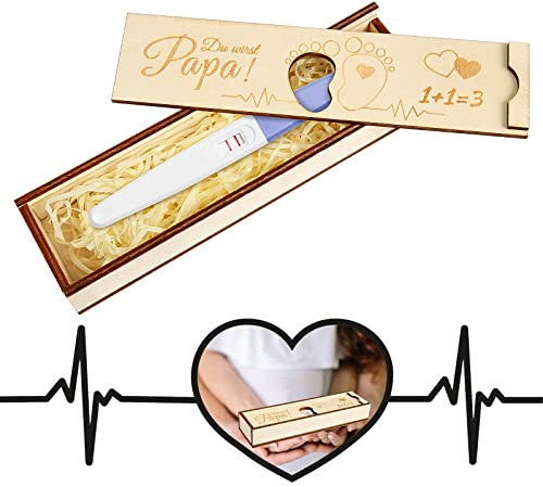 CHALA Du Wirst Papa Überraschung Werdender Papa Geschenk Schwangerschaft Verkünd Papa Überraschungsbox Schwangerschaft Verkünden Holz Geschenkbox Wir bekommen ein Baby Verkünden Geschenk für Familie
