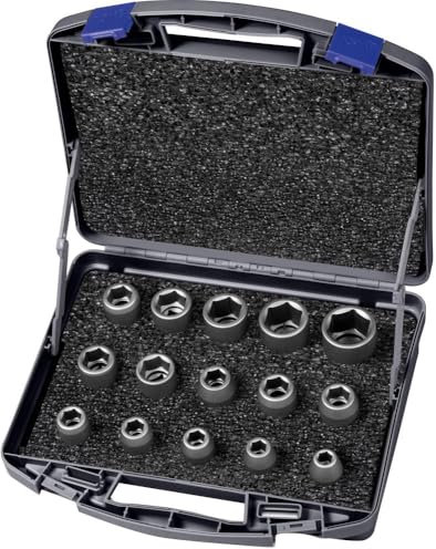 ASW Impact Socket Spanner Set 720 KS 15 OL 15-Piece 1/2 Inch Hexagonal