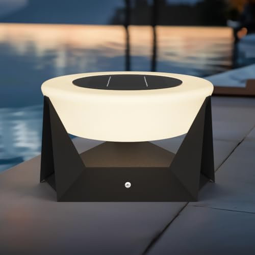 MOD LIGHTING Skye | Solar Post Lights, Fence Solar Cap Lights Outdoor Waterproof IP65, Bollard Lights, LED Outdoor Lamp for Yard and Patio Dimmable with Remote (Medium | 11x6 | Warm White)