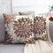 Kissenbezüge 45x45cm Sofa Kissenbezug Grau und Braun Modernes Kissenhülle Leinen 2er Set Dahlia Geometrisch Floral Quadratisch Abstrakte Dekokissen Kissenbezug für Sofa Wohnzimmer Weihnachten