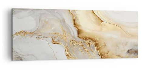 Panorama Bilder auf Leinwand Marmor Glanz Elegant Leinwandbild 140x50cm Wandbilder Dekoration Wohnzimmer Schlafzimmer Küche Groß XXL Wanddeko Bild Wand Kunstdruck Art Wall Decor Canvas AB140x50-5730