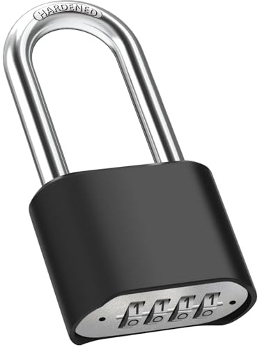 2.5in Long Shackle Combination Lock, Diyife Large Outdoor Weatherproof Padlock, Design of Hidden Password & High Security, Resettable Combination Lock for Locker, Home, School, Garage, Gate, Garden