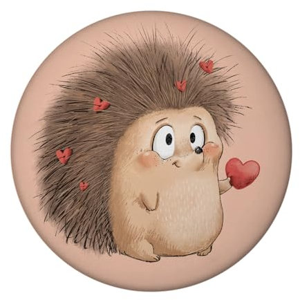 Verliebter Igel Magnet rund mit Flaschenöffner rund Liebesbote Cartoon Igel Magnet rund mit Flaschenöffner Romantische Herzen Liebe Valentinsgeschenk für Valentinstag