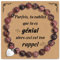 CheersLife Bracelet Femme Idee Cadeau Anniversaire Noël Bracelet Pierre Naturelle Rose Foncé Bracelets de Perle Avec Pendentif en Cœur Cadeau Original pour Maman Fille Soeur Amie Couple