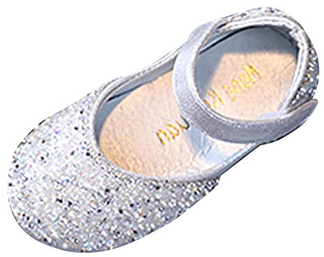 UnoSheng Boots Silber Mode Frühling und Sommer Kinder Tanzschuhe Kleid Show Prinzessin Schuhe Runde Zehe Perle Strass Pailletten Winterstiefel 30 (Silver, 32 Big Kids)