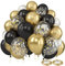 Luftballons Schwarz Gold, Dargds 55 Stück Luftballons Gold Schwarz Geburtstagsdeko mit Gold Konfetti Ballons, Deko Schwarz Gold für Hochzeit, Geburtstag, Jahrestag, Party Dekorationen