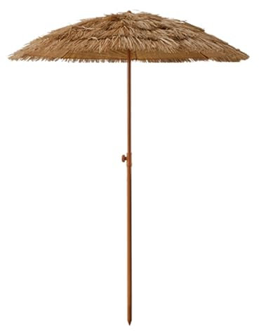 Sljovexity Sombrilla De Paja Terraza Exterior Ligera, Sombrilla Hawaiana De Paja Inclinable, Sombrilla De Playa Portátil, Sin Base, Diámetro 160cm, para Patio, Jardín, Balcón, Piscina