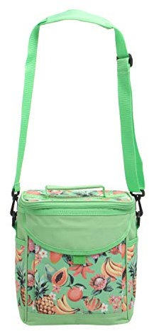KASANOVA Borsa termica Tropical tracolla, poliestere, capacità 9 litri, 27,5X31,5 verde