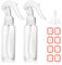WLLHYF 2 Pack Small Spray Bottles 3.5oz/100ml Plastic Hair Spray Bottle Clear Empty Travel Bottle Fine Mist Reusable Liquid Container for Salons (White, 5 OZ- 150ml)