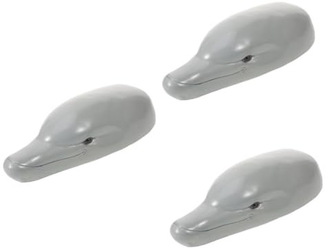 Yardwe 3St Teich schwimmende Dekoration Geburtstagsgeschenk teich deko Desktop-Tierfigur Teich schwimmendes Tier Hoftierfigur Desktop-Tierdekor lebendiges Delfinkopfdekor Hofbedarf Harz