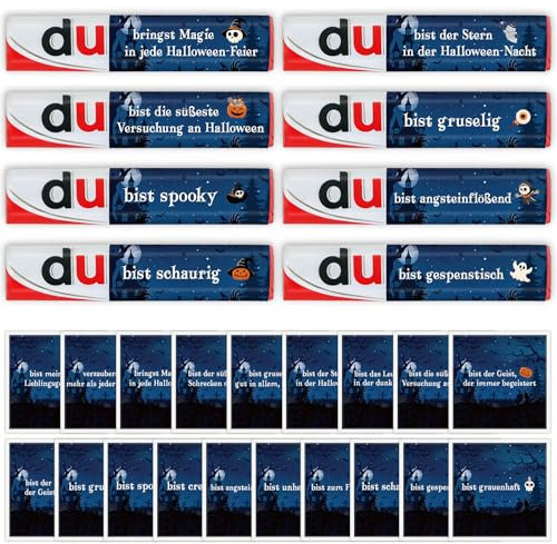 TUZELIYA Originelles Halloween Deko Süßigkeiten Aufkleber - Deko 38 Duplo Halloween-Schokolade - Halloween Deko - Halloween Geschenk - OHNE Duplo