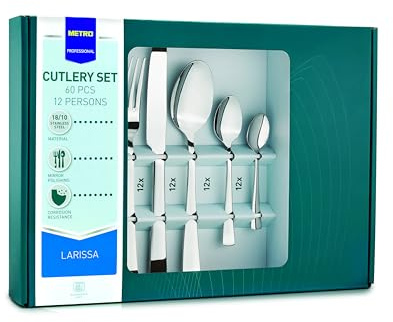 METRO Professional Larissa Besteckset, 60-teilig, 18/10 Edelstahl, 12 Personen