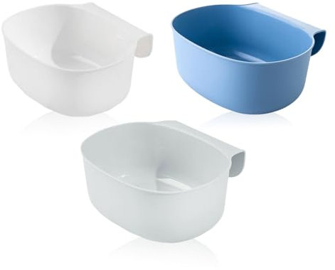 MHYMX Small Kitchen Bin, 3 Pack Hanging Kitchen Bin Portable Trash Can Trolley Storage Bucket Plastic Under Cupboard Bin Waste Caddy for Kitchen Counter Office RV