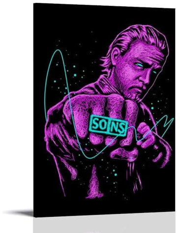 EGLOBICH Jax Teller Opie Winsto TV-Show-Poster, Wandkunst, dekoratives ästhetisches Leinwandposter, 60 x 90 cm, Rahmen Jax Teller Opie Winsto