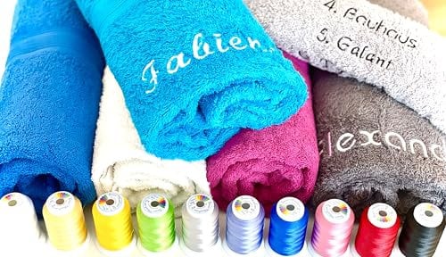 Handtuch mit Name bestickt, Duschhandtuch, Gästehandtuch, Saunahandtuch, 4 Größen und schöne Farben