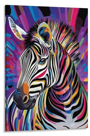 GAOYUCHUN Black And White Zebra Bilder Leinwand Wandbilder Wohnzimmer Bilder, Wohnzimmer Wanddeko Für Kinder,Home Wall Decor 16x24inch(40x60cm)